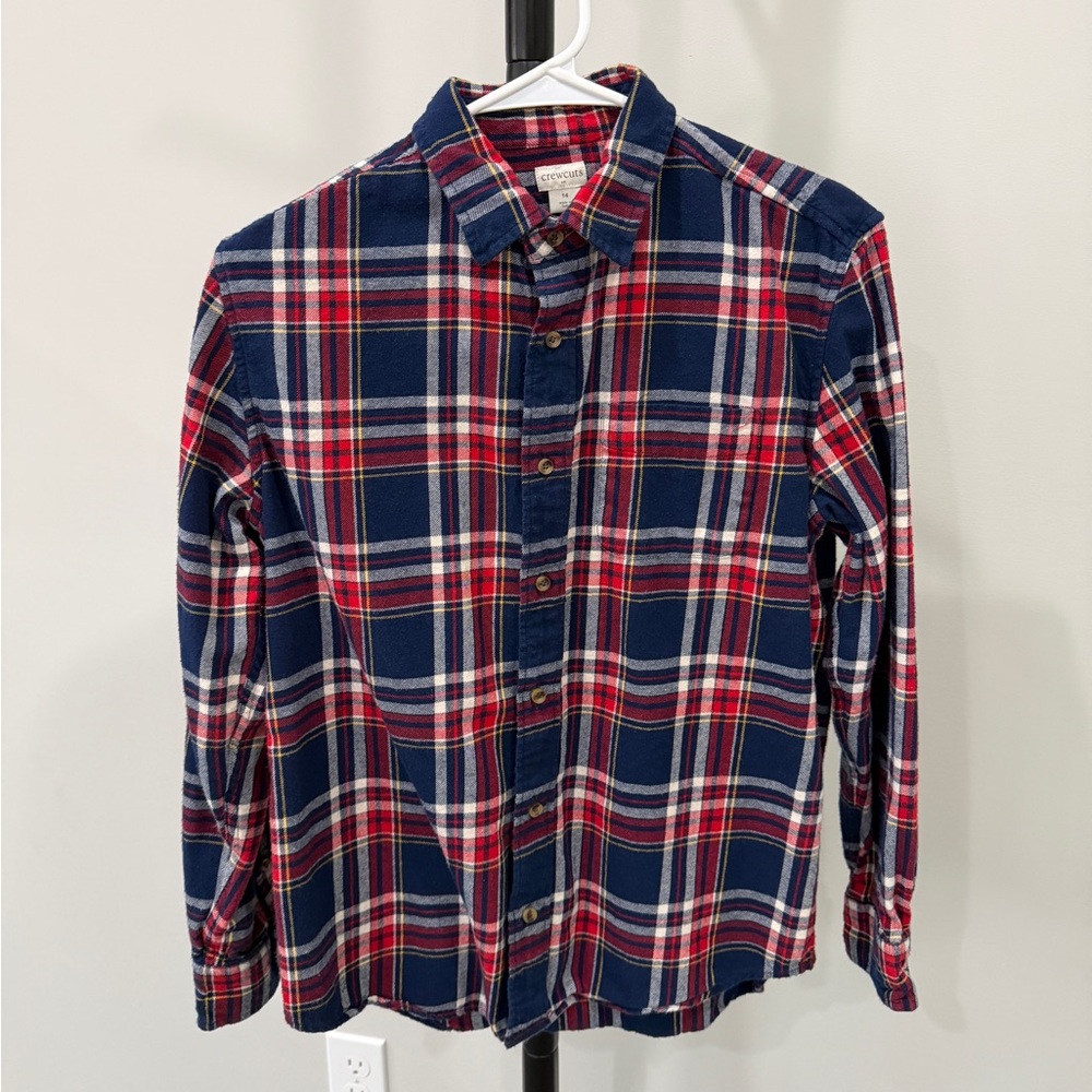 J Crew Crewcuts button-up flannel shirt, size 14